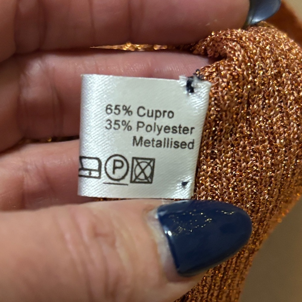 Luisa Spagnoli Sparkling Copper Sleeveless Turtleneck Sweater medium - Picture 6 of 7